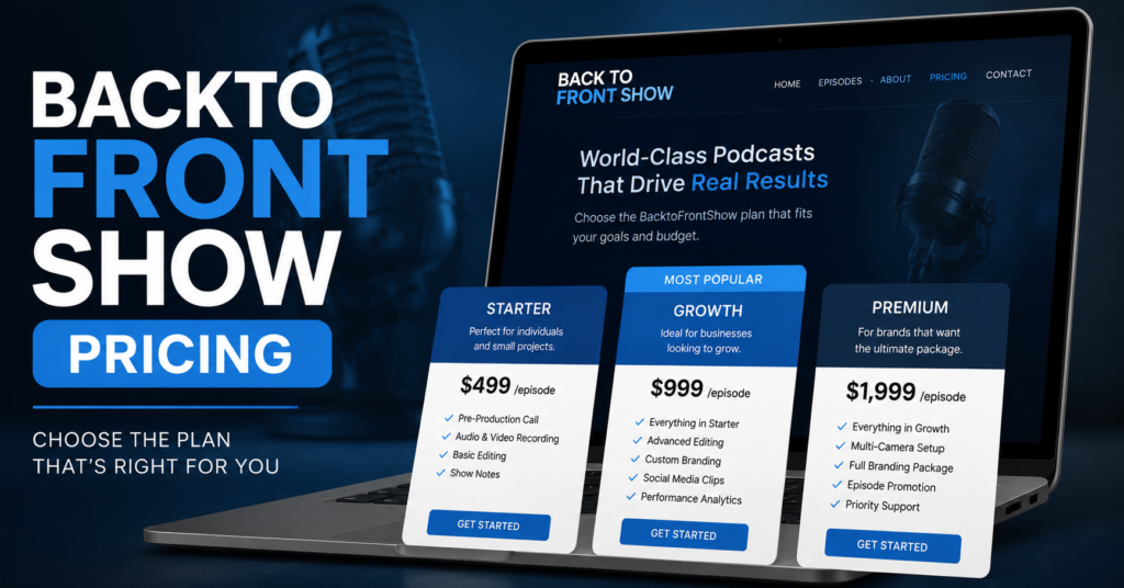backtofrontshow pricing